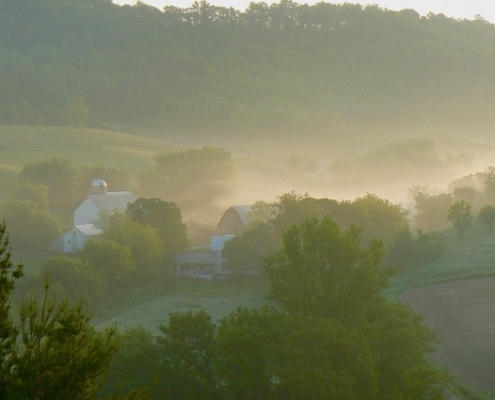 Mary Ellen Frame photograph of farm at dawn