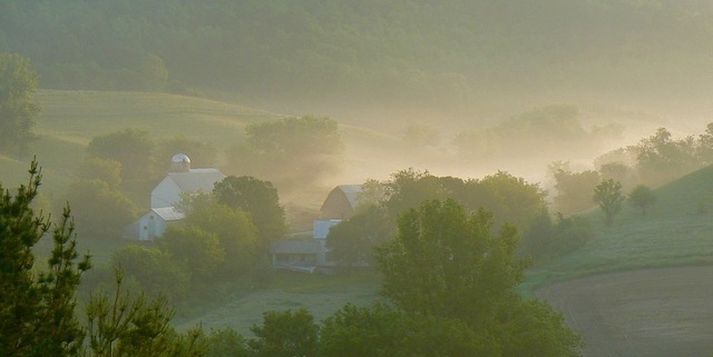 Mary Ellen Frame photograph of farm at dawn